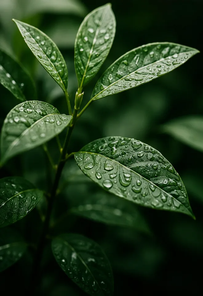 Close-up of leaf with water droplets