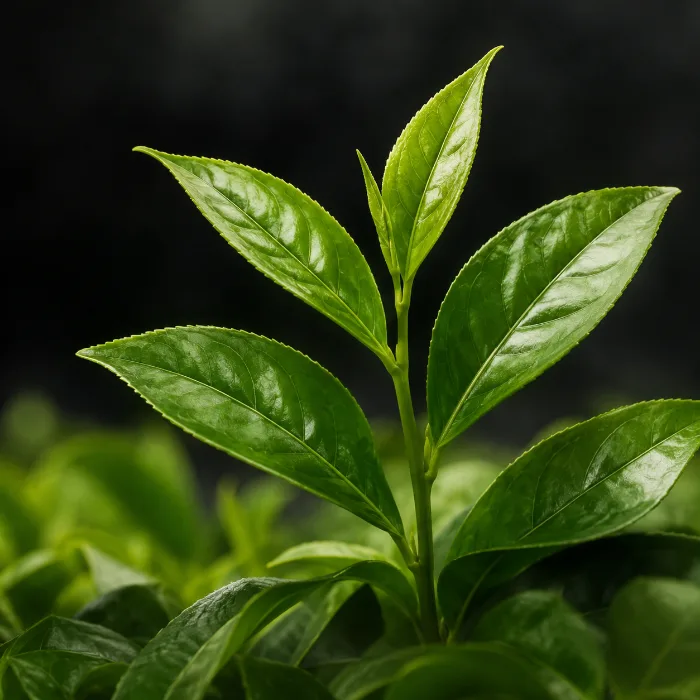 Green tea leaves