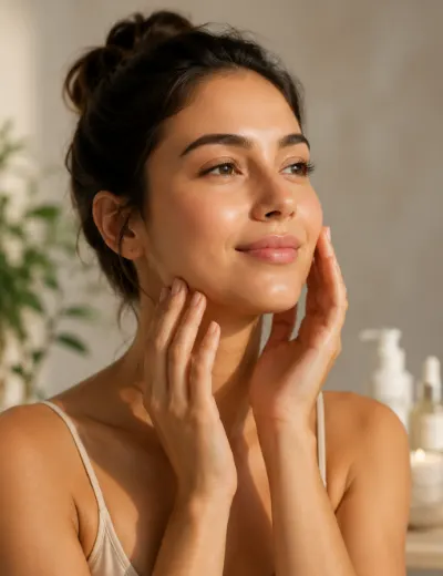 Woman smiling, beauty portrait