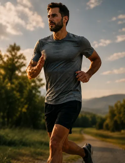 Man running outdoors